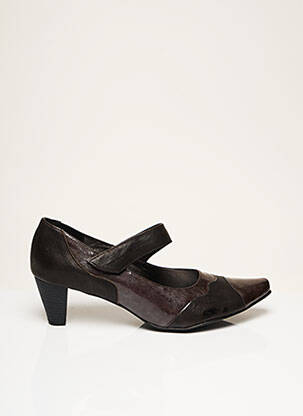 Pantofi cu toc material neted toc de 4 la 6 cm maro ARTIKA SOFT femeie
