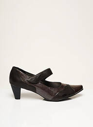 Pantofi cu toc material neted toc de 4 la 6 cm maro ARTIKA SOFT femme