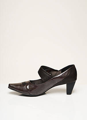 Pantofi cu toc material neted toc de 4 la 6 cm maro ARTIKA SOFT femeie