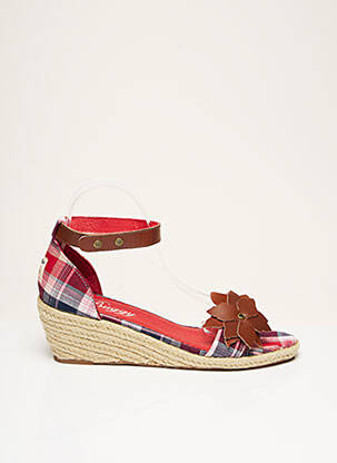Espadrile vârf deschis toc de 4 la 6 cm roșu BUGGY femeie