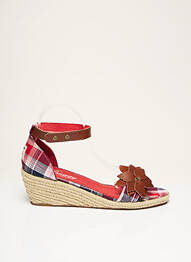 Espadrile țesătură pânză toc de 4 la 6 cm roșu BUGGY femeie