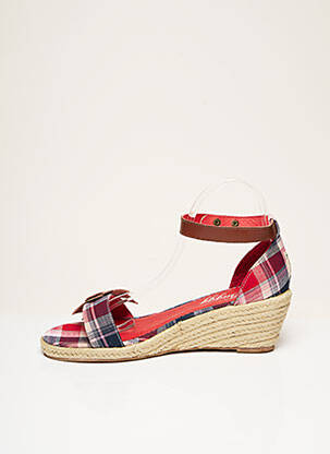 Espadrile vârf deschis toc de 4 la 6 cm roșu BUGGY femeie