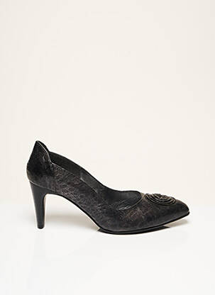 Pantofi cu toc țesătură satinată toc de 4 la 6 cm negru J.METAYER femeie