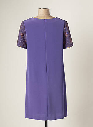 Rochie scurtă închidere cu fermoar la spate mâneci scurte violet PAULE VASSEUR femeie