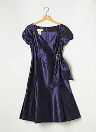Rochie midi închidere cu fermoar la spate mâneci scurte violet PAULE VASSEUR femme
