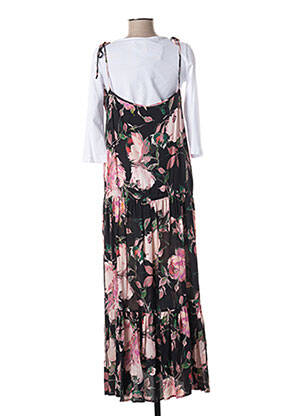 Rochie lungă imprimeu fantezie mâneci 3/4 negru IMPERIAL femeie