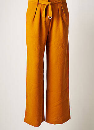 Pantalon larg galben SAMSOE & SAMSOE femeie