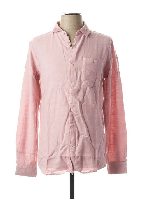 Cămașă cu mâneci lungi roz KNOWLEDGE COTTON APPAREL homme