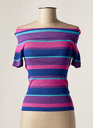 Top elasticitate mâneci scurte violet DAY OFF femeie