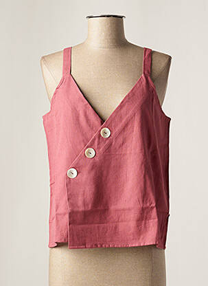 Top guler în v fără mâneci roz DAY OFF femme