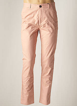 Pantalon slim țesătură poplin roz SUIT bărbat