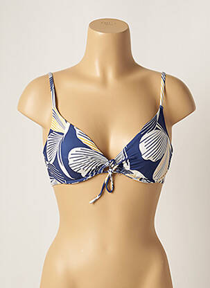 Sutien de costum de baie bretele elastice reglabile albastru LOU femeie