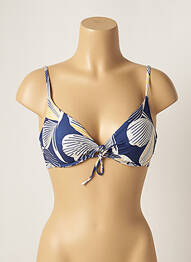 Sutien de costum de baie bretele elastice reglabile albastru LOU femme