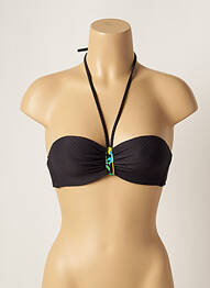 Sutien de costum de baie închidere cu legături de legat top sutien modelat negru VARIANCE femeie