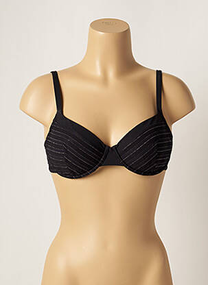 Sutien de costum de baie bretele elastice reglabile negru LOU femeie