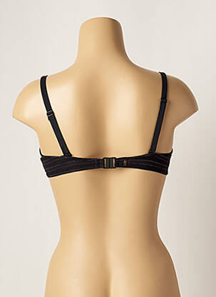 Sutien de costum de baie bretele elastice reglabile negru LOU femeie