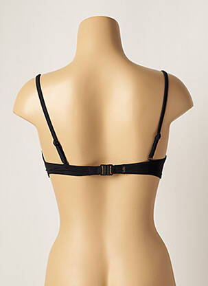 Sutien de costum de baie bretele elastice reglabile sutien balconet cu decolteu înalt negru LOU femeie