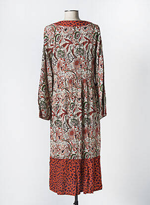 Rochie midi imprimeu fantezie mâneci lungi maro LA FEE MARABOUTEE femeie