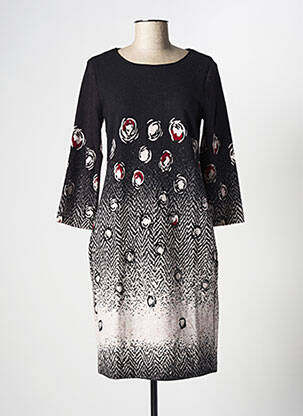 Rochie midi mâneci 3/4 mâneci 3/4 gri LA FEE MARABOUTEE femeie