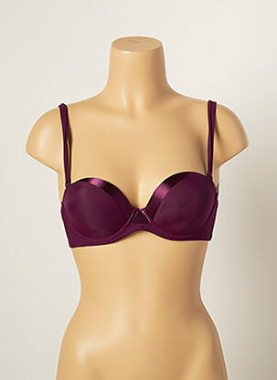 Sutien efect material satinat top sutien modelat violet IMPLICITE femeie
