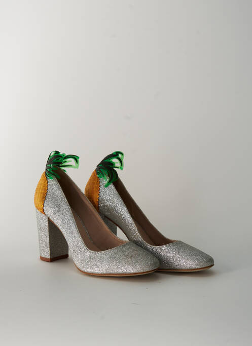 Pantofi cu toc gri APOLOGIE femeie