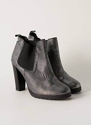 Botine/ghete toc pătrat toc de 7 la 9 cm gri ANAKI femeie