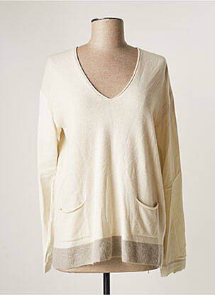 Pulover finisaj cu mansete elastice mâneci lungi bej FABIANA FILIPPI femme