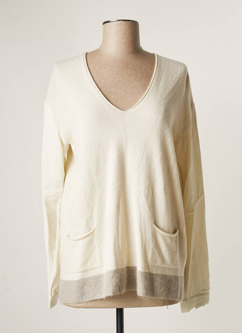 Pulover finisaj cu mansete elastice mâneci lungi bej FABIANA FILIPPI femme