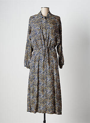 Rochie midi mâneci lungi mâneci lungi albastru STELLA FOREST femeie