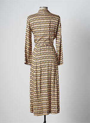 Rochie midi imprimeu fantezie mâneci lungi bej STELLA FOREST femeie