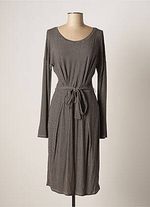 Rochie midi imprimeu fantezie mâneci lungi maro WEEKEND MAXMARA femeie