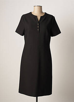 Rochie midi închidere cu fermoar la spate mâneci scurte negru GERARD DAREL femeie