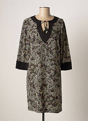 Rochie midi mâneci 3/4 mâneci 3/4 verde QUEENIE femeie
