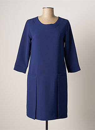 Rochie midi mâneci 3/4 mâneci 3/4 albastru SASSIA femeie