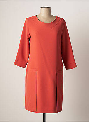 Rochie midi mâneci 3/4 mâneci 3/4 portocalie SASSIA femeie