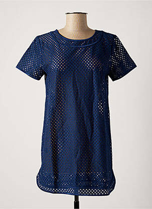 Tricou croială dreaptă mâneci scurte albastru LA PERLA femeie