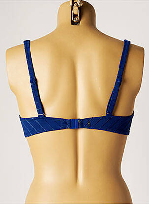 Sutien de costum de baie elasticitate sutien balconet cu decolteu înalt albastru LOU femeie