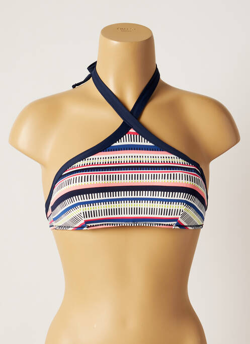 Sutien de costum de baie închidere cu legături de legat top sutien modelat albastru VARIANCE femme