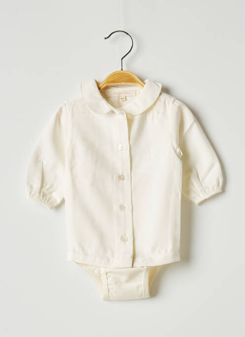 Body de lenjerie alb OVALE fată