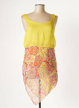 Tunică fără mâneci ușoară și transparentă verde GANTEB'S femeie