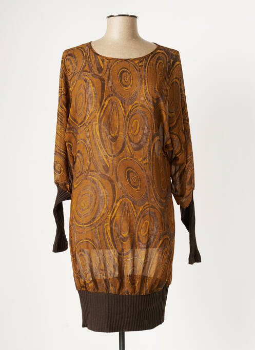 Tunică mâneci lungi maro MAIS IL EST OU LE SOLEIL femeie