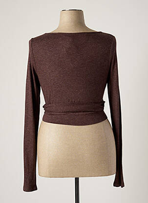 Cardigan petrecut elasticitate maro MYRINE & ME femeie