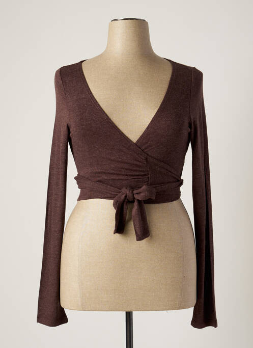 Cardigan petrecut maro MYRINE & ME femeie