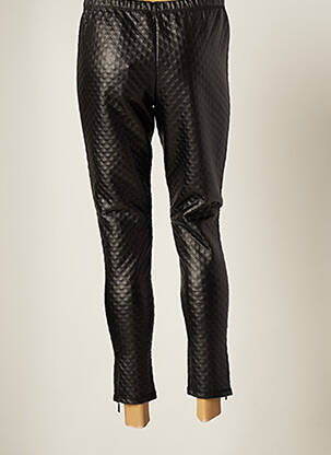 Pantalon slim talie elastică mărime normală negru PARIS femeie