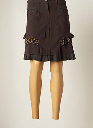 Fustă scurtă maro E-BRYDE femeie