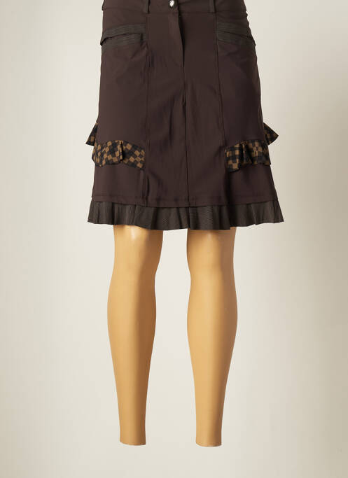 Fustă scurtă maro E-BRYDE femeie