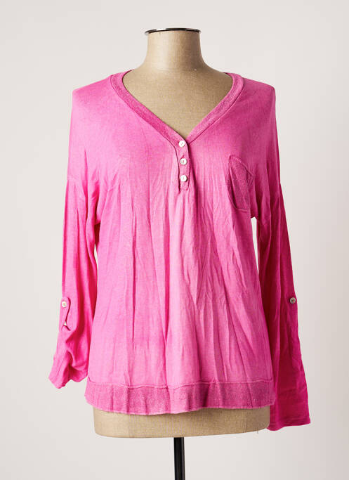 Pulover tunică roz SUNNY STUDIO femeie