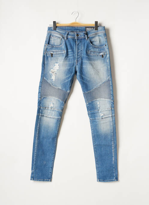 Blugi cu croială slim albastru UNIQUE DNM bărbat