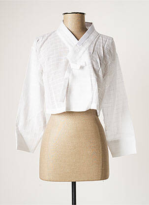 Top alb MON HANBOK femeie