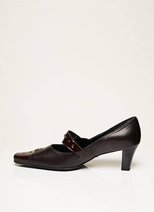 Pantofi cu toc material neted toc de 4 la 6 cm maro J.METAYER femeie
